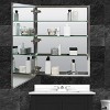 24" Aluminum Single Door Medicine Cabinet - Zenna Home: Beveled Mirror, 3 Shelves, Wall Mount - 2 of 4