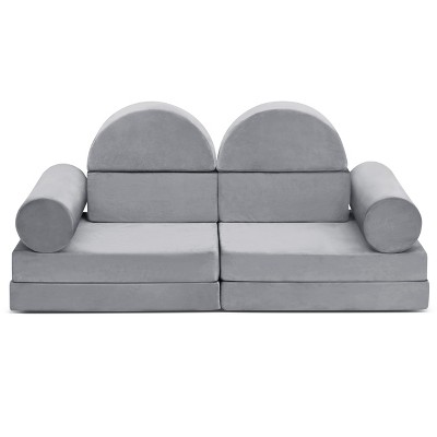 Yinvani Modular Kids Play Sofa,10-Pieces Convertible Modular Play Sofa, Muti-purpose Play Couch for Kids