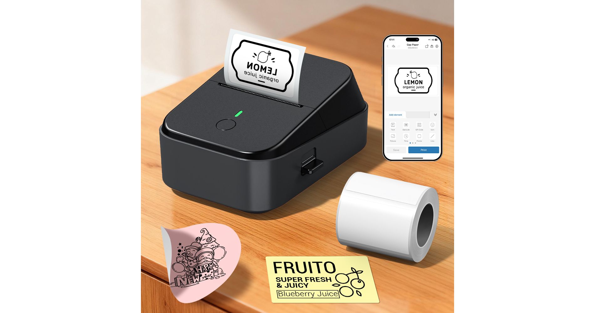 PM260 Label Maker Machine with Tape, 2 Inch Label Tape Maker Bluetooth Label Printer, Inkless Portable Label Maker