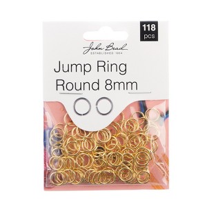 John Bead Must Have Findings Metal Gold 8mm Round Jump Rings for Jewelry Making Findings, 118 Pieces - 1 of 3