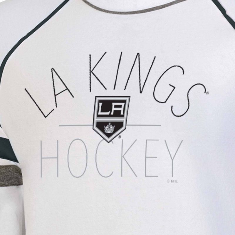 NHL Los Angeles Kings Women&#39;s White Long Sleeve Fleece Crew Sweatshirt, 3 of 4