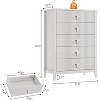 GAOMON 5-Drawer Fluted Dresser for Bedroom, 42.9" Tall Chest of Drawers, Storage Organizer Cabinet for Living Room, Hallway, Entryway - 4 of 4