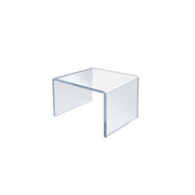Clear Acrylic 2" Square Pedestal Display Riser, 4-Pack