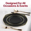 Smarty Had A Party Black with Gold Fancy Round Plastic Dinnerware Set - 60 Sets - 2 of 4