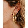 Tassel Chain Small Gold Hoop Dangle Earring for Women Fashionable Temperament, Low Allergy - 2 of 4