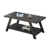 VYNXARIA Contemporary Replicated Wood Shelf Coffee Table in Charcoal Finish - 4 of 4