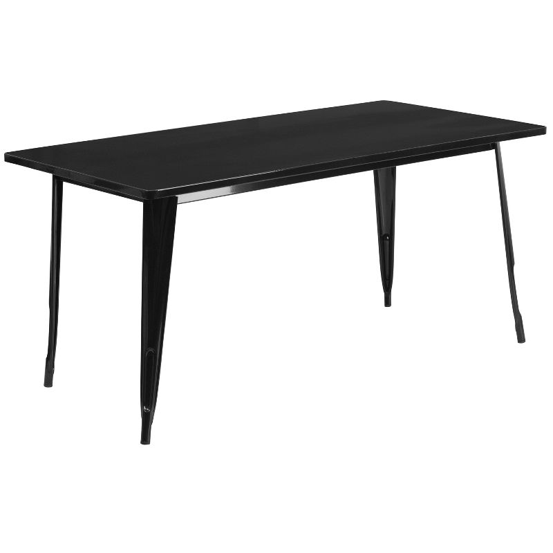 Flash Furniture Commercial Grade 31.5" x 63" Rectangular Metal Indoor-Outdoor Table, 1 of 8