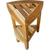15" FlexiCorner ED975 Wide Teak Shower Bench/Stool - EcoDecors - 4 of 4