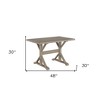 HomeRoots 48" Gray Solid Wood Trestle Writing Desk - 3 of 4