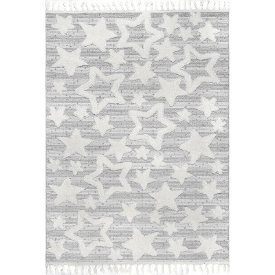 Nuloom Raven Modern Stars High Low Shaggy Tassel Indoor Area Rug