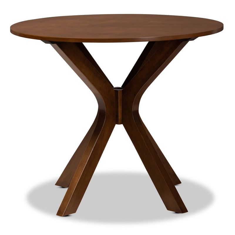 35" Kenji Wide Round Wood Dining Table - Baxton Studio, 3 of 10