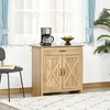 HOMCOM 32" Farmhouse Barn Door Style Sideboard, Buffet Storage Cabinet Coffee Bar for Living Room or Entryway - 2 of 4