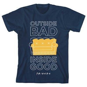 Friends TV Show Outside Bad Inside Good Youth Navy T-shirt - 1 of 2