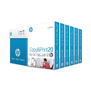 HP Papers CopyandPrint20 Paper, 92 Bright, 20 lb Bond Weight, 8.5 x 11, White, 400 Sheets/Ream, 6 Reams/Carton - 1 of 4