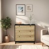 Black 3 Drawer Dresser, Modern Rope Woven Chest with Deep Storage, 30.31" Wide Bedroom Cabinet-3irtyhousy - 3 of 4