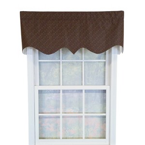 RLF Home 100% Cotton Metz Regal  Fully lined Windows Rod Pocket Valance 50" x 17"  Brown - 1 of 4