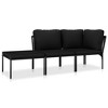vidaXL 3 Piece Patio Lounge Set with Cushions Black PVC - 2 of 4
