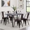 Yaheetech Pack of 4 Industrial Style Vintage Riveted Metal Dining Chairs, for Indoor Outdoor Bistro Cafe - 2 of 4