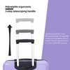 3 Piece Luggage Sets PC+ABS Lightweight Suitcase with Two Hooks, Spinner Wheels, (20/24/28) Gray - 4 of 4