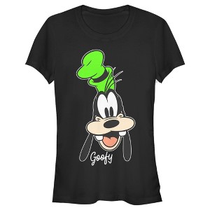 Juniors Womens Mickey & Friends Goofy Big Face T-Shirt - 1 of 4