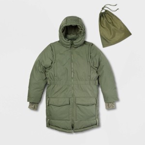 Women's Hooded Adaptive Parka Jacket - Universal Thread™ Olive Green - 1 of 4