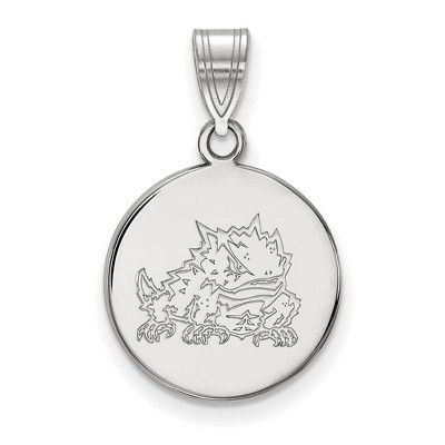 Black Bow Jewelry 14k White Gold Texas Christian Horned Frogs NCAA Medium Pendant