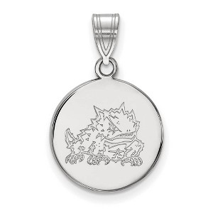 Black Bow Jewelry 14k White Gold Texas Christian Horned Frogs NCAA Medium Pendant - 1 of 3