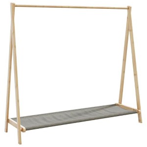 vidaXL Bamboo Coat Rack with Shelves 106 x 34 x 102 cm - 1 of 4
