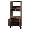 75.9" Tall Bookcase with LED Light,Wooden Bookcase with Storage Drawer and 3 Open Shelves, Storage Cabinet Bookshelf for Living Room Office - 3 of 4