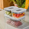 OU Glass Food Storage Container Set 8pc (4 set) Microwave, Freezer & Dishwasher Safe, Airtight Leak Proof Lid w/ Microwave Valve, Stackable Glass Jar - 3 of 4