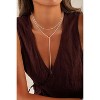 Two-Tone Gold & Silver Y Necklace, Layered Dangle Statement Body Chain For Women, Beach Boho Cleavage Jewelry For Vacation Or Prom - 4 of 4