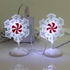 Department 56 Accessory 3.75 In Lit Peppermint Snowflakes Village Lit Village Accessories - 2 of 2