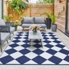 Outdoor Rug Modern Plastic Straw Carpet, Geometric Reversible Outdoor Plastic Straw Camping Rug, RV Mat for Deck, Backyard, Balcony, Porch - 2 of 4