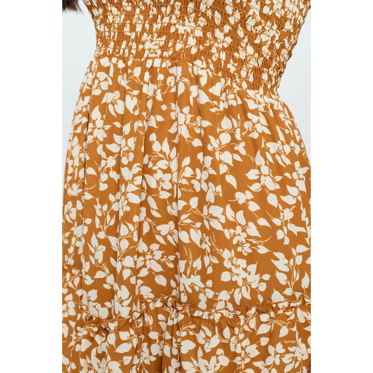 Женские платья West K Michelle Smocked Strapless Dress - Large - Caramel Floral — фото 5