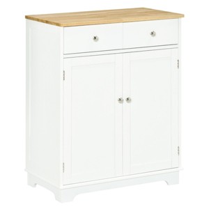 Aghana Digitals Distressed Black Kitchen Sideboard with Solid Wood Top, 2 Drawers & Adjustable - 1 of 4