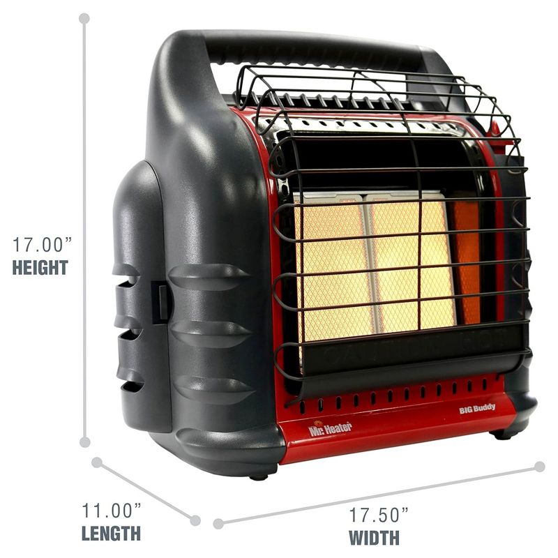 Mr. Heater 4,000 to 18,000 BTU 3 Setting Big Buddy Portable LP Gas Heater Unit, 5 of 9