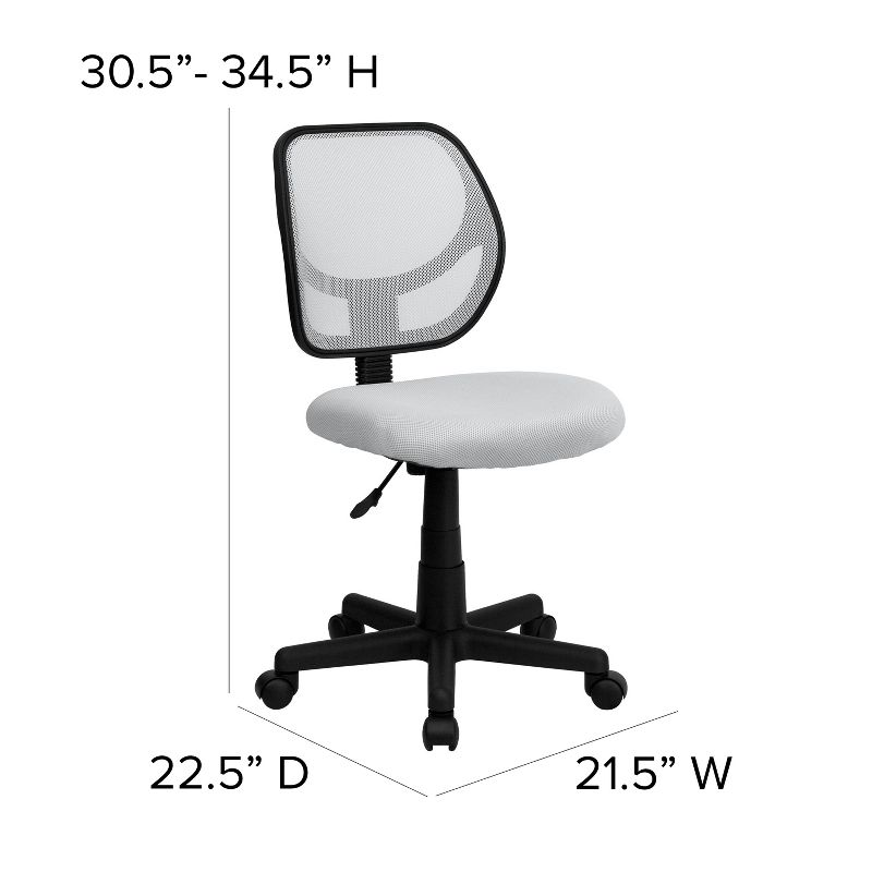 Flash Furniture Low Back White Mesh Swivel Task Office Chair, 4 of 12