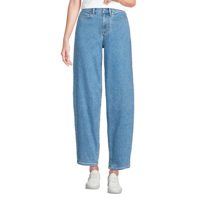 Lands' End Women's Recover High Rise Barrel Leg Ankle Jeans