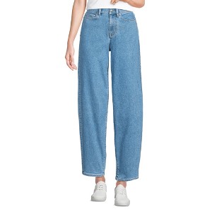 Lands' End Women's Recover High Rise Barrel Leg Ankle Jeans - 1 of 4