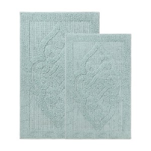 Medallion Textured Machine Washable Bath Rugs, Set of 2 by Blue Nile Mills - 1 of 4