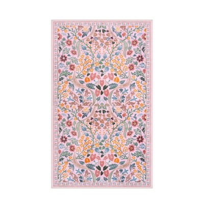 Lahome GST Intricate Floral Abundance Short Pile Velvet Rectangular Indoor Area Rug