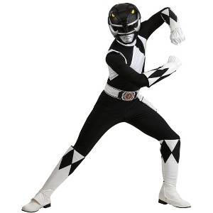 HalloweenCostumes.com Authentic Power Rangers Men's Black Ranger Costume | TV Show Costumes - 1 of 4