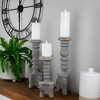 Northlight Set of 3 Brushed Gray Tripod Wooden Pillar Candle Holders 18" - 2 of 4