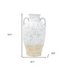 HomeRoots 16" Beige And Ivory Amphora Terracotta Urn - 3 of 4