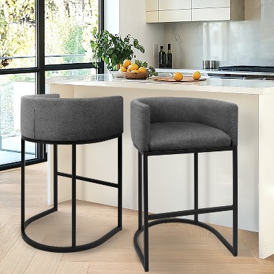 Vatros Upholstered Counter Stool with Metal Frame