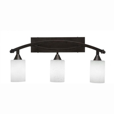 Toltec Lighting Bow 3 - Light Vanity in  Bronze with 4" White Muslin Shade