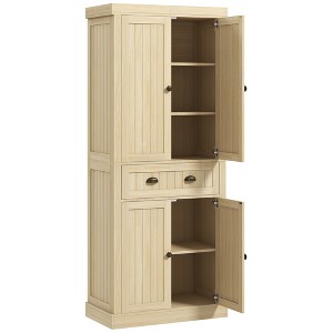 72" Kitchen Cabinet, Kitchen Pantry Cabinet with 4 Doors, 2 Adjustable Shelves and Drawer - 1 of 4