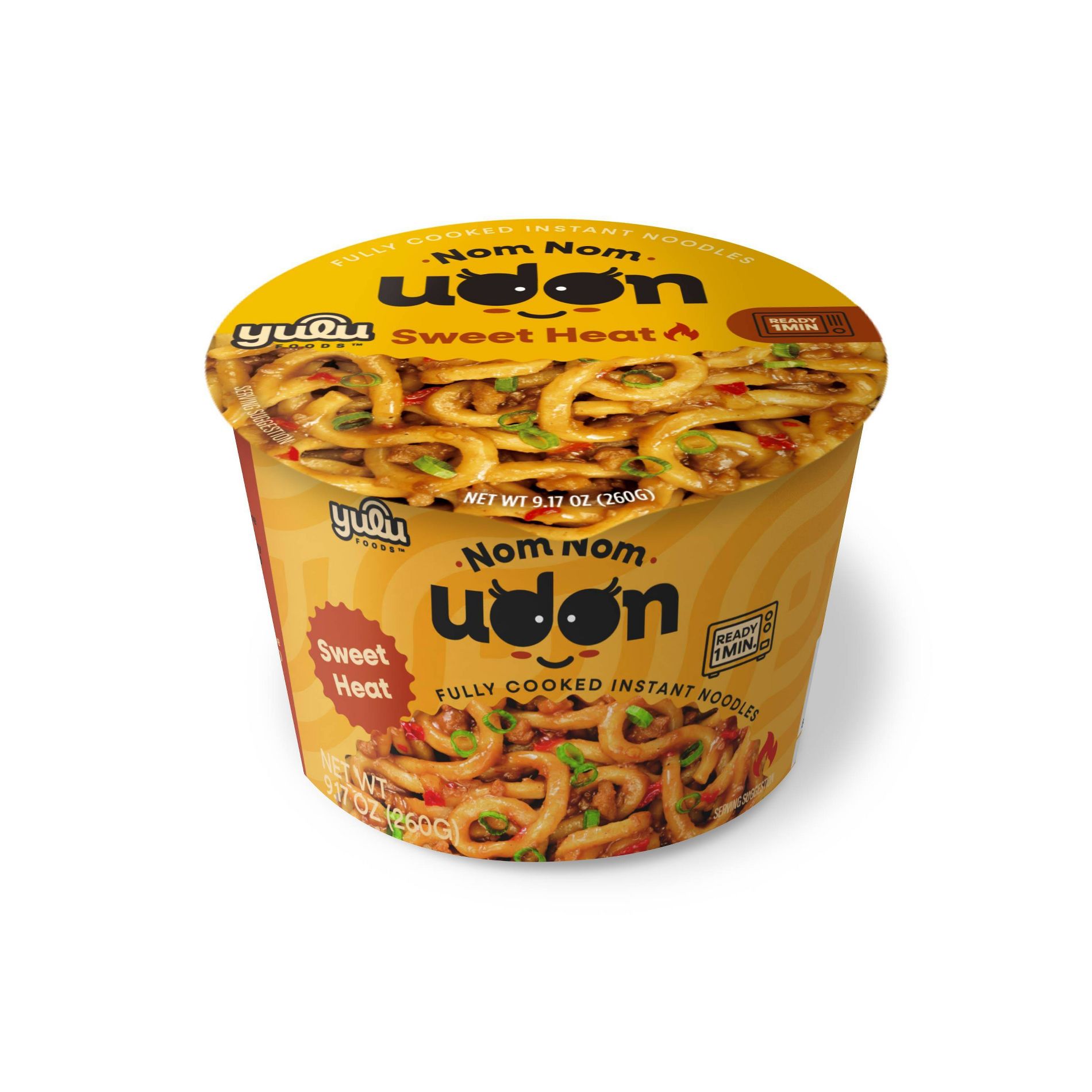 YULU Nom Nom Udon Sweet Heat Flavor Instant Noodles Cup - 9.17oz