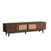 TIRAMISUBEST Mid Century Modern TV Stand 80 Inch Rattan Sliding Doors Drawers Solid Wood Legs Waterproof Storage Living Room Bedroom - 4 of 4