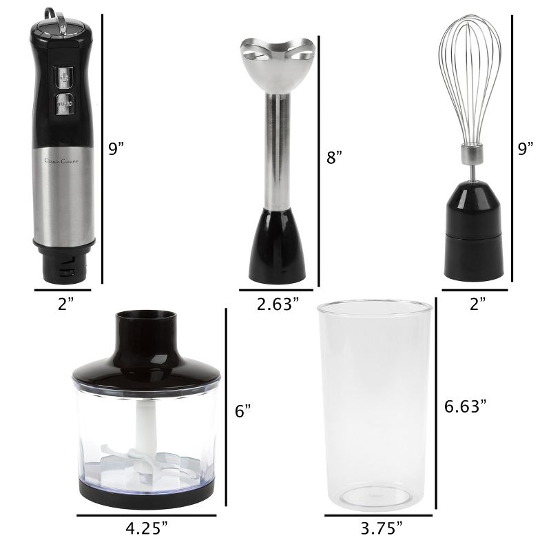 Hastings Home 4-In-1 6-Speed Anti-Splash Immersion Blender With Attachment Set, 2 of 9